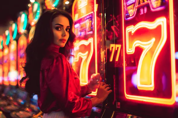 MINIMEO App — Enjoy seamless gaming on your smartphone A young woman relaxing with her phone while dynamic casino elements float around her, illustrating the smooth mobile experience offered by the MINIMEO app.